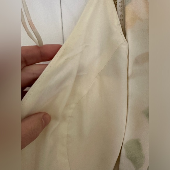 Jenny Yoo Alanna Chiffon Bridesmaid Dress in Ivory Sage Vintage Floral - Picture 4 of 6